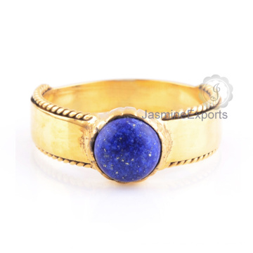 Anillo de piedras preciosas Lapis de plata de ley 925, joyería de plata hermosa del anillo de Lapis